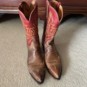 Lucchese Women's Heeled Boots - Red and Brown